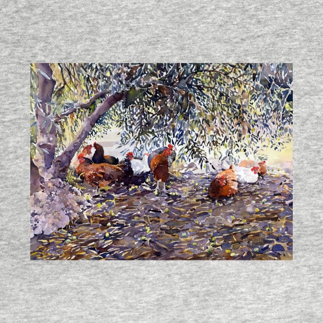 Hens In My Olive Grove by margaretmerry